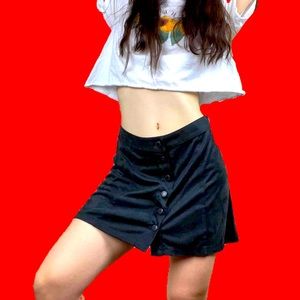 Black mini skirt